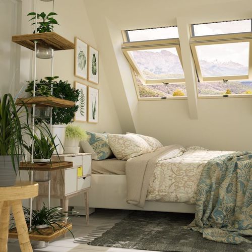 Fenêtre de toit en bois - ISO I22 - okpol - pivotante à axe central / à triple vitrage / à coupure thermique