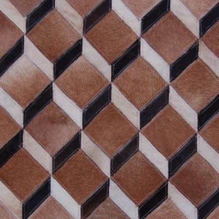 Tapis contemporain - 3D - Nash Andrea - à motif géométrique / en peau de vache / fait main