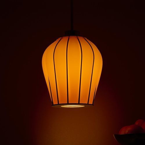 Suspension - SKY LANTERN APRICOT - MYDRIAZ - en laiton poli / en nickel / en verre sablé