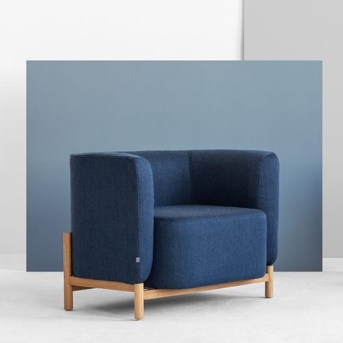 Fauteuil contemporain - Polar - Fameg - en tissu / en hêtre / en contreplaqué moulé