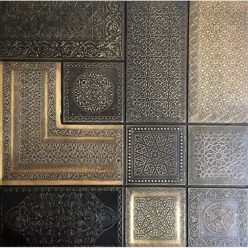 Panneau décoratif de revêtement - MOROCCAN COMBO GOLD - Lost Cowboys.com - pour mur / à grande résistance / en métal