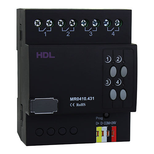 Actionneur de commutation pour installation domotique - HDL-MR0410.431 - HDL Automation Co., Ltd - sur rail DIN / résidentiel / professionnel