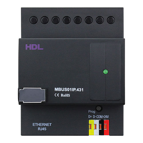 Module d'interface passerelle - HDL-MBUS01IP.431 - HDL Automation Co., Ltd - sur rail DIN / Ethernet / RJ45