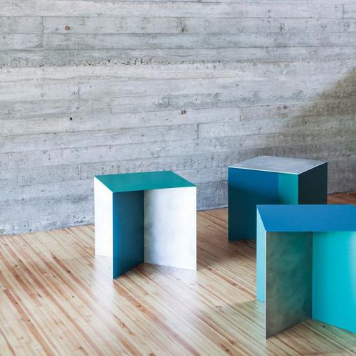 Tabouret contemporain - ALU - valerie_objects - en aluminium / bleu