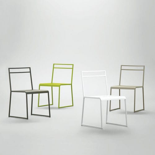 Chaise contemporaine - SHEER - da - d'intérieur / en cuir / avec piètement en métal