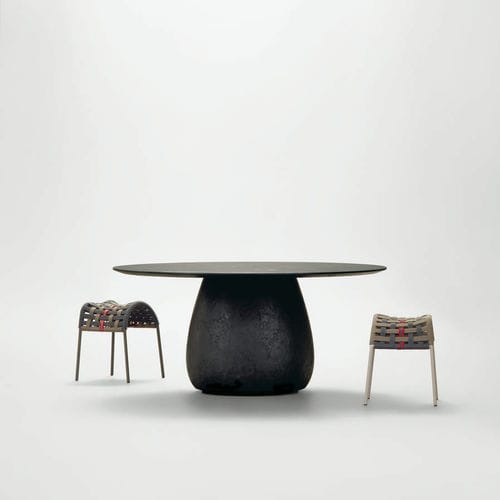Table contemporaine - INCONTRO - da - en métal / avec piètement en métal / ronde