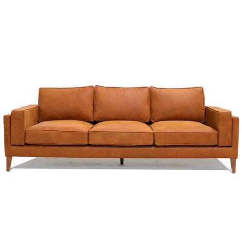 Canapé contemporain - COYOACAN - Moanne - en cuir / avec accoudoirs / avec coussin amovible