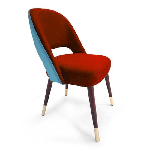Chaise de salle à manger contemporaine - LA HABANA - Moanne - d'intérieur / en velours / avec piètement en hêtre