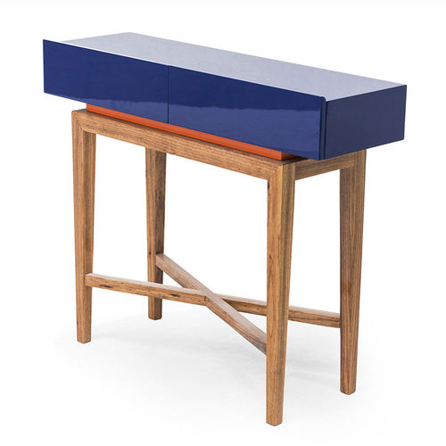 Console contemporaine - DOMINICAL - Moanne - en bois laqué brillant / avec piètement en bois / rectangulaire