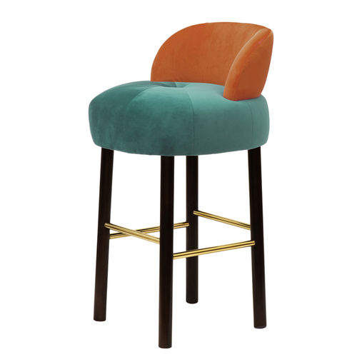 Chaise de bar contemporaine - MAJESTIC - Moanne - d'intérieur / en velours / avec piètement en laiton