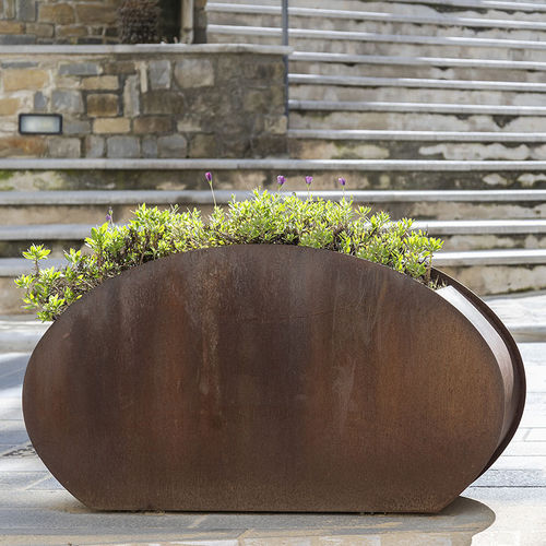 Jardinière en acier galvanisé - Retrò - Bottega 7 - en acier COR-TEN® / courbée / contemporaine