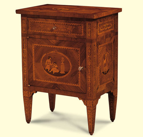 Table de chevet de style - 320 - Crestan snc di Crestan Giovanni e Angelica - en bois / rectangulaire / avec tiroir
