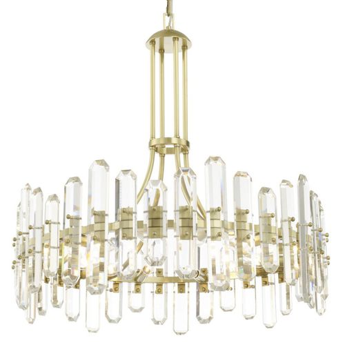Lustre contemporain - KA1950 BOLTON - Alan Mizrahi Lighting - en cristal / en laiton / 6 ampoules