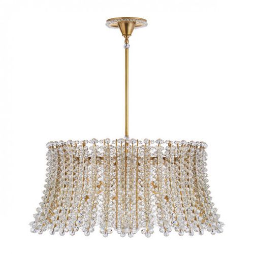 Lustre contemporain - MV3005 SERAFINA - Alan Mizrahi Lighting - en cristal / en laiton / 8 ampoules