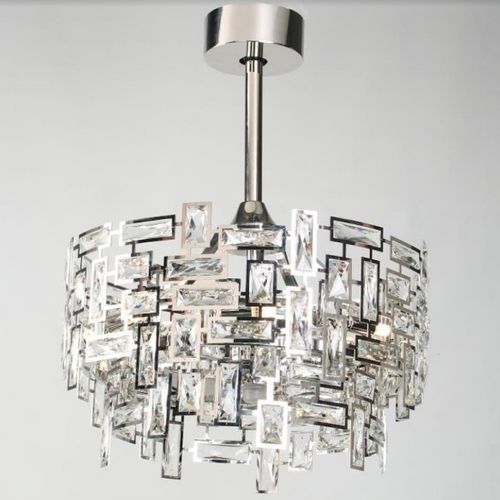 Lustre contemporain - SJ2109 FANDELIER - Alan Mizrahi Lighting - en cristal / en acier inoxydable / en fer