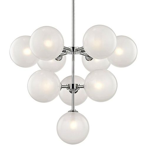 Lustre moderne - JR1980 ASHLEIGH - Alan Mizrahi Lighting - en verre / en acier / 10 ampoules