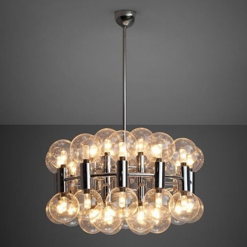Lustre moderne - JR2024 MOTOKO ISHII - Alan Mizrahi Lighting - en verre / en chrome / à boules