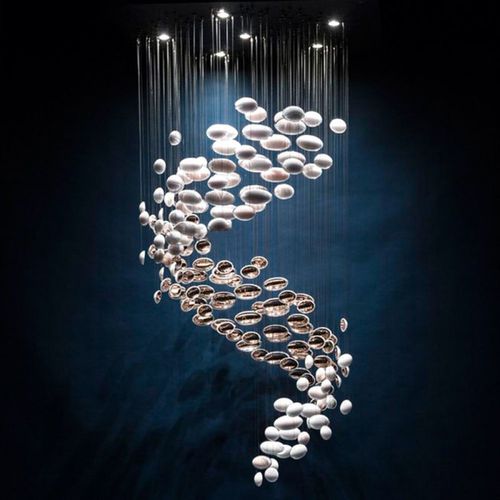 Lustre contemporain - AM2188 NORDIC EGG - Alan Mizrahi Lighting - en cristal / professionnel / à LED