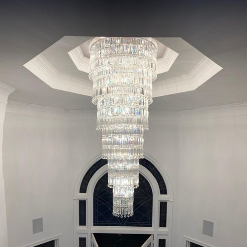 Lustre contemporain - AM778 CRYSTAL BAGEL - Alan Mizrahi Lighting - en cristal / en métal / couleur personnalisable