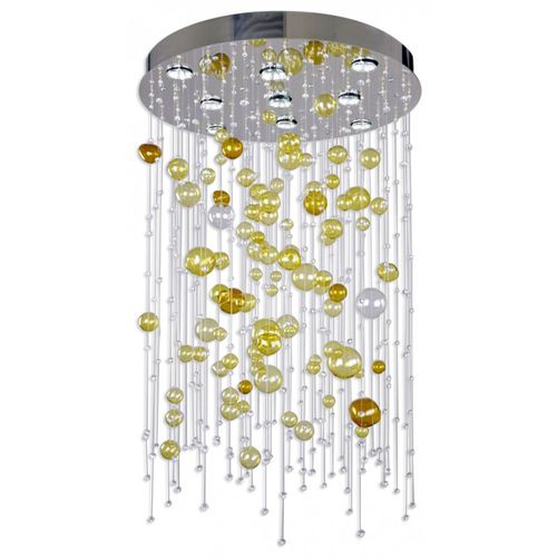 Lustre contemporain - IQ2138 ORBIS CRYSTAL - Alan Mizrahi Lighting - en cristal / en métal / cascade