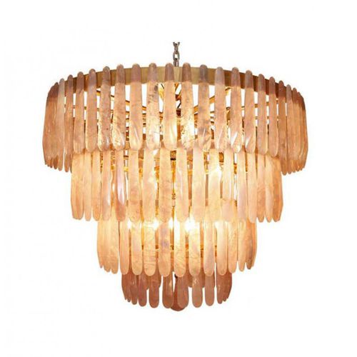 Lustre contemporain - IQ2147 ROSE QUARTZ - Alan Mizrahi Lighting - en cristal / en bronze / 12 ampoules