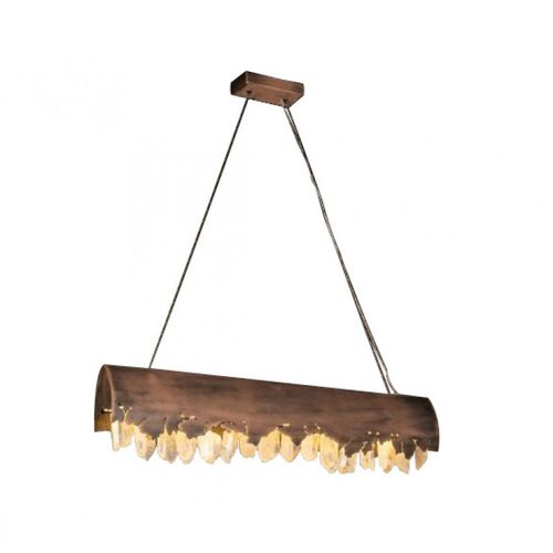 Lustre contemporain - IQ396 KRITALLOS PENDANT - Alan Mizrahi Lighting - en cristal / en métal / 2 ampoules