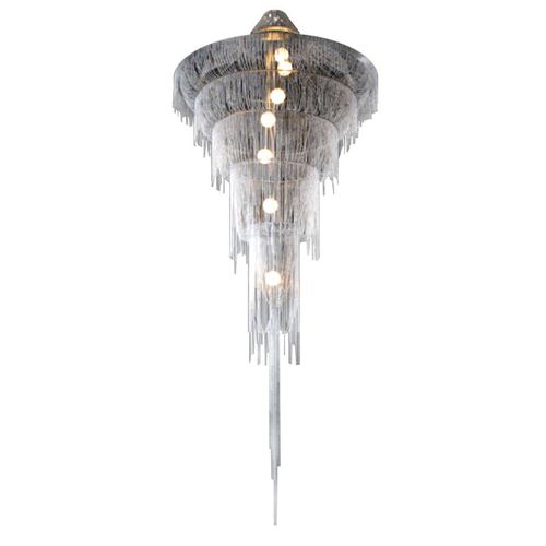 Lustre contemporain - CHAIN049 DROPLET - Alan Mizrahi Lighting - en laiton / en acier inoxydable / cascade