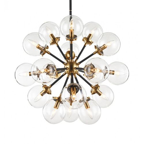 Lustre Art Déco - IQ2174 SOLEIL - Alan Mizrahi Lighting - en verre / en métal / professionnel