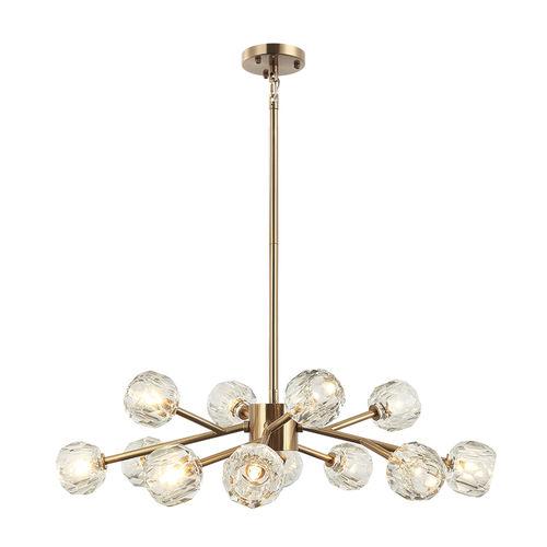 Lustre Art Déco - IQ2170 ROSA - Alan Mizrahi Lighting - en cristal / 12 ampoules / 1 niveau