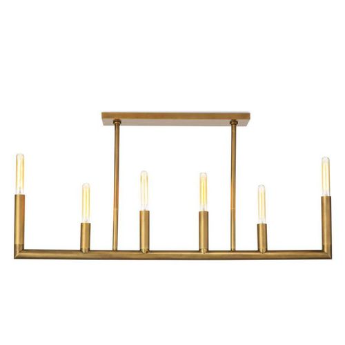 Lustre contemporain - IQ8040 WOLFE LINEAR - Alan Mizrahi Lighting - en métal / 6 ampoules / professionnel