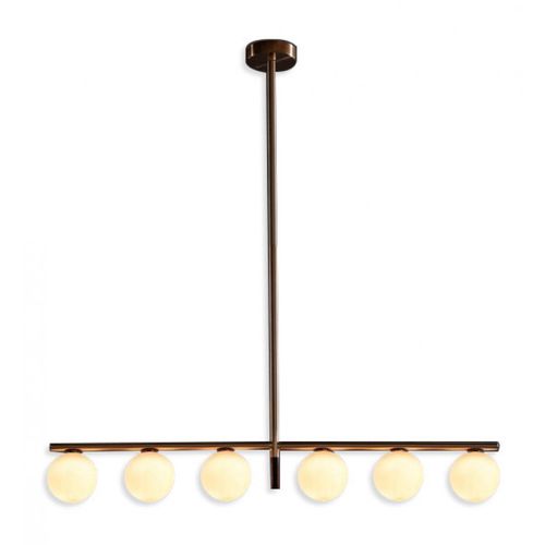 Lustre vintage - IQ8450 DOMINIC GLOBE - Alan Mizrahi Lighting - en verre / en métal / 6 ampoules