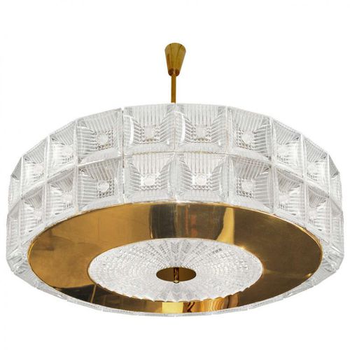 Lustre de style vénitien - JK083 VENINI DRUM - Alan Mizrahi Lighting - en verre de Murano / en verre soufflé / en laiton poli