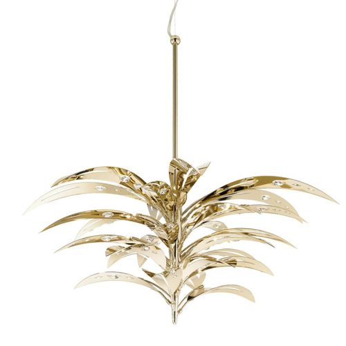 Lustre Art Déco - IQ2117 CRYSTAL PALM - Alan Mizrahi Lighting - en métal / en cristal / doré