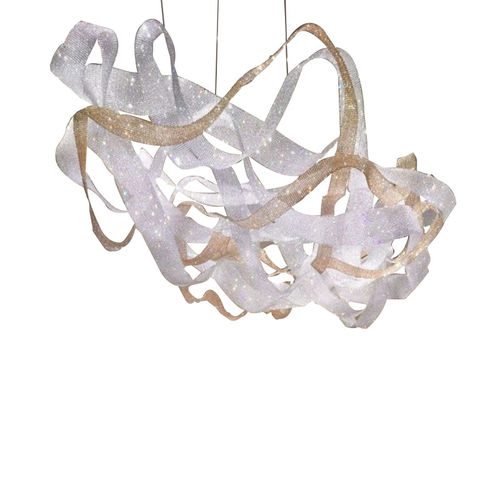 Lustre design original - AM2242 RIBBONS DIAMONDS - Alan Mizrahi Lighting - en cristal / en acier / professionnel