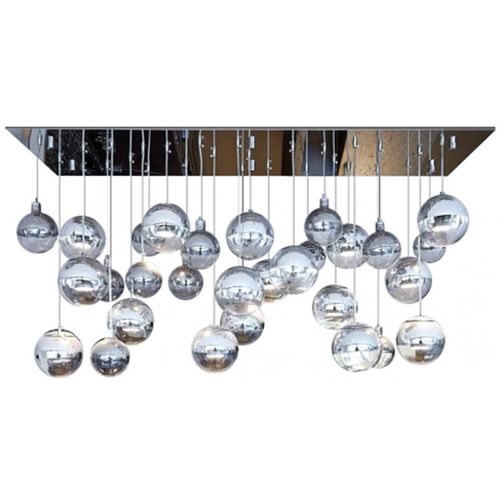 Lustre contemporain - DV8874 GLOBBI CROMATI - Alan Mizrahi Lighting - en verre / en chrome / professionnel