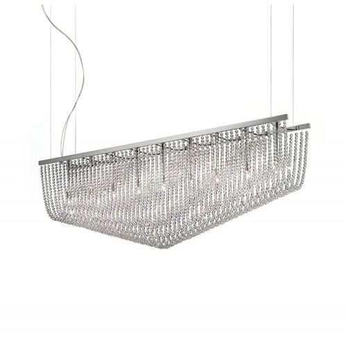 Lustre contemporain - QZ0329 RAFT - Alan Mizrahi Lighting - en cristal Swarovski® / en métal / 8 ampoules