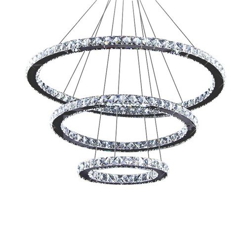 Lustre contemporain - AM6123 CIRCLE - Alan Mizrahi Lighting - en cristal / en acier inoxydable / professionnel