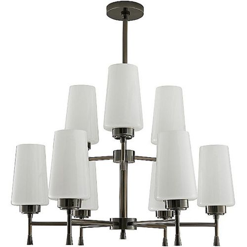 Lustre classique - JR1996 SIGMUND - Alan Mizrahi Lighting - en verre / en acier / 9 ampoules