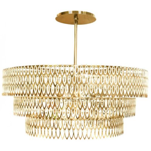 Lustre Art Déco - IQ8057 PETAL - Alan Mizrahi Lighting - en acier laqué / cascade / 3 niveaux