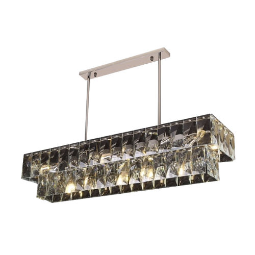 Lustre contemporain - AM87312 THE EMERALD RCT - Alan Mizrahi Lighting - en cristal / en laiton / rectangulaire