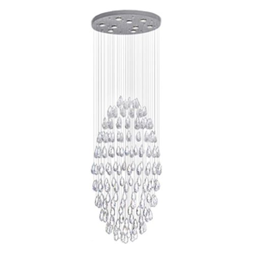 Lustre contemporain - AM121-9 OVAL - Alan Mizrahi Lighting - en verre / transparent / couleur personnalisable