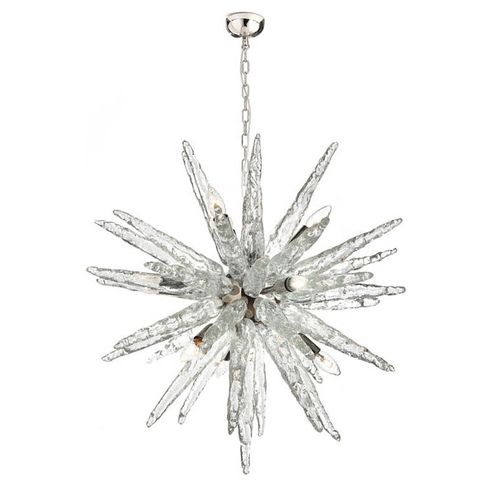 Lustre design original - KA1191 ICE - Alan Mizrahi Lighting - en verre de Murano / en laiton / 8 ampoules