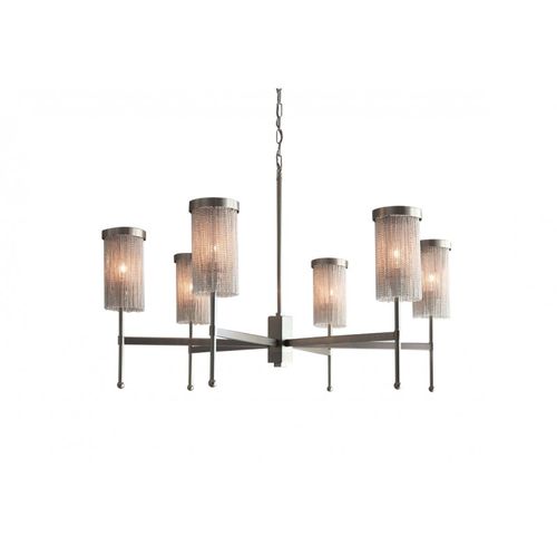 Lustre contemporain - KA1933 STEM - Alan Mizrahi Lighting - en verre / en acier inoxydable / 6 ampoules