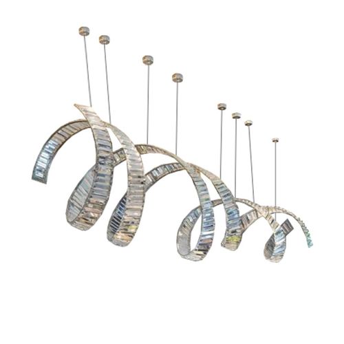 Lustre contemporain - AM2822 SWIRL LUXURY - Alan Mizrahi Lighting - en acier / en cristal / professionnel