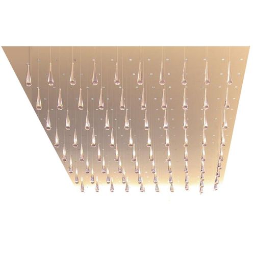 Lustre contemporain - AM9060 RAIN DROP SMOOTH - Alan Mizrahi Lighting - en acier / en verre soufflé / professionnel