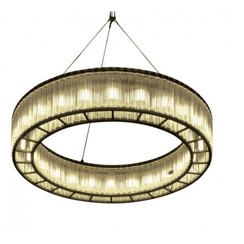 Lustre contemporain - AM3001 ESTADIO RING - Alan Mizrahi Lighting - en acier inoxydable / en verre / 12 ampoules