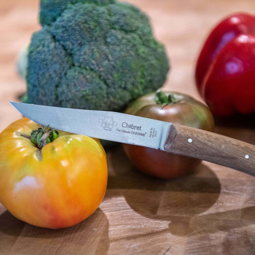 Couteau de cuisine avec manche en noyer - COUT - Chabret - avec lame en acier