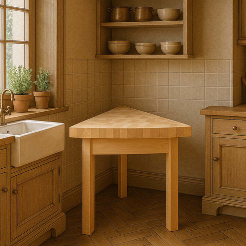 Table contemporaine - La table triangulaire - Chabret - en bois / en bois massif / avec piètement en bois massif