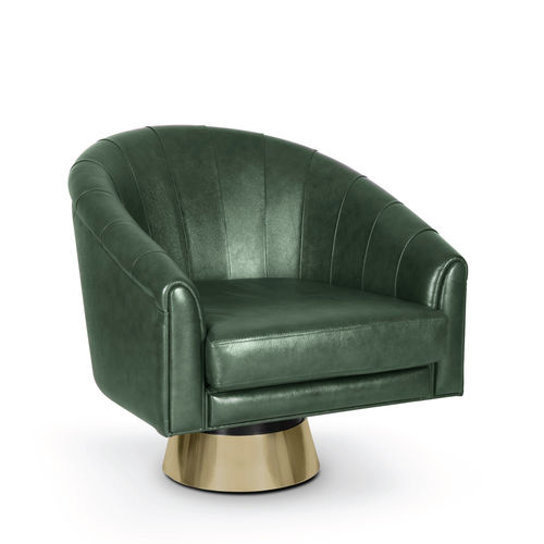 Fauteuil moderne - BOGARDE - Essential Home - en cuir / en tissu / en métal