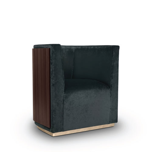 Fauteuil moderne - GRACE  - Essential Home - en velours / en ébène / tapissé